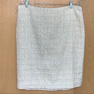 Talbots Cream Tweed Pencil Skirt